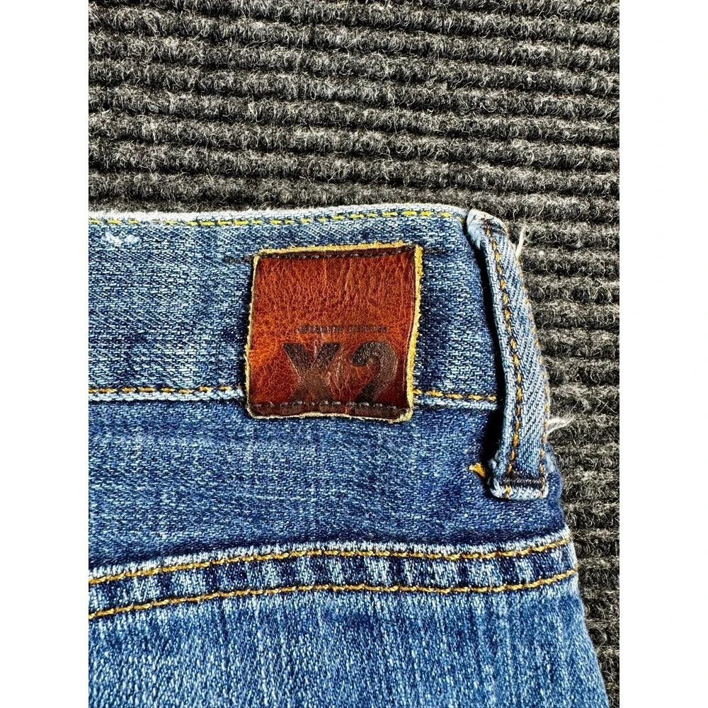 X2 Quality Denim Jeans Womens‎ 10R Blue Cotton Mid Rise Medium Wash Wide Leg